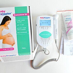 Sonoline B Baby Doppler Fetal Heart Monitor Ultrasound w Gel & Manual Teal